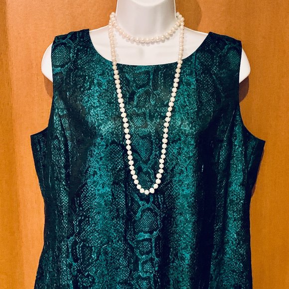 💕Peter Nygard Snakeskin Pattern Cocktail Dress - Picture 2 of 6